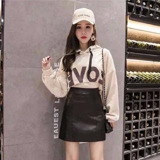 Chân váy da PU lưng cao thời trang mới