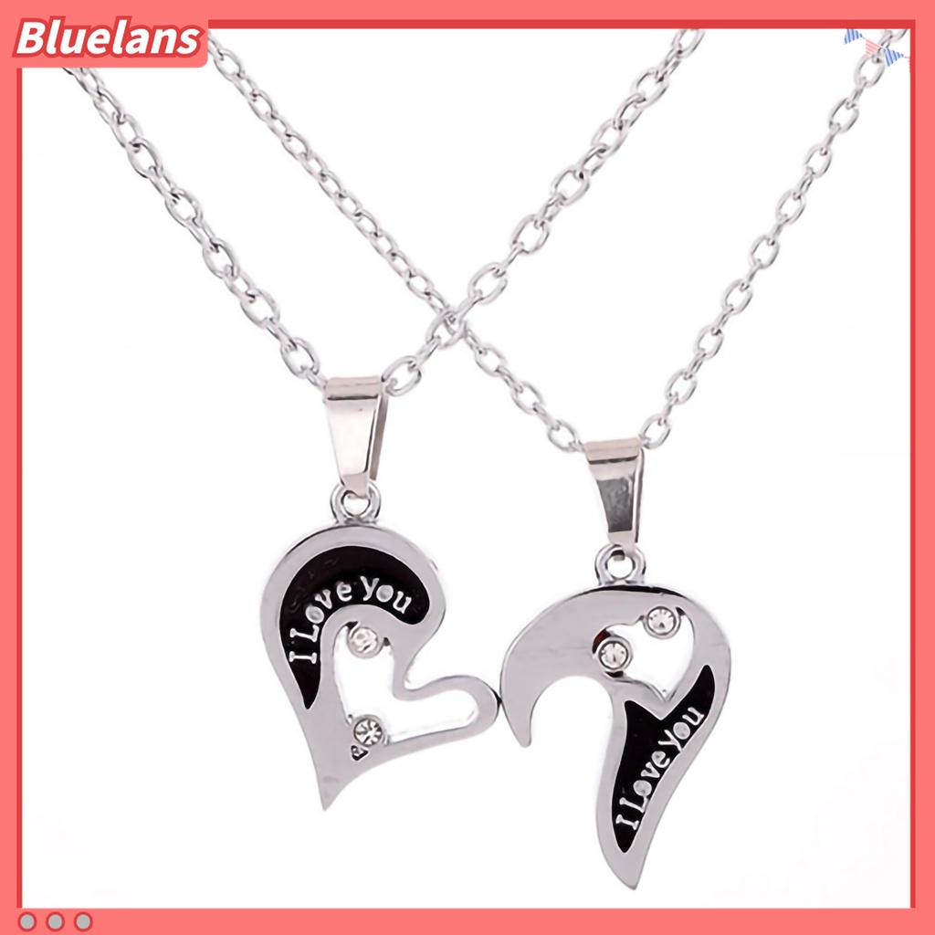 Dây chuyền hợp kim hình trái tim đính đá cho cặp đôi