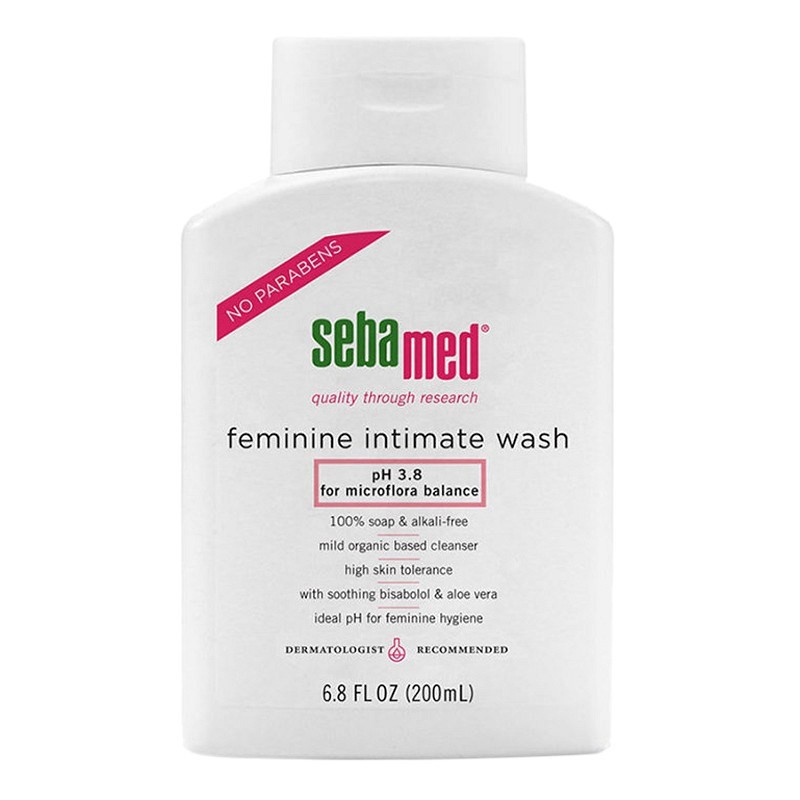 Nhà thuốc Pharnamhai, DUNG DỊCH VỆ SINH PHỤ NỮ CHUẨN CÂN BẰNG pH VÙNG KÍN SEBAMED pH 3.8 (200 ml)