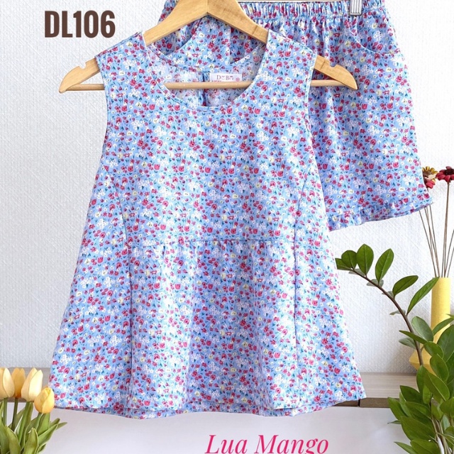 Đồ Bộ Nữ Mặc Nhà LUCKY Ngắn Babydoll Dể Thương Vải Mềm Mát