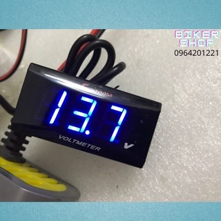 Đồng hồ báo vôn ắc quy Rizoma đèn led màu xanh CÓ PÁT GẮN dành cho xe máy, xe đạp điện