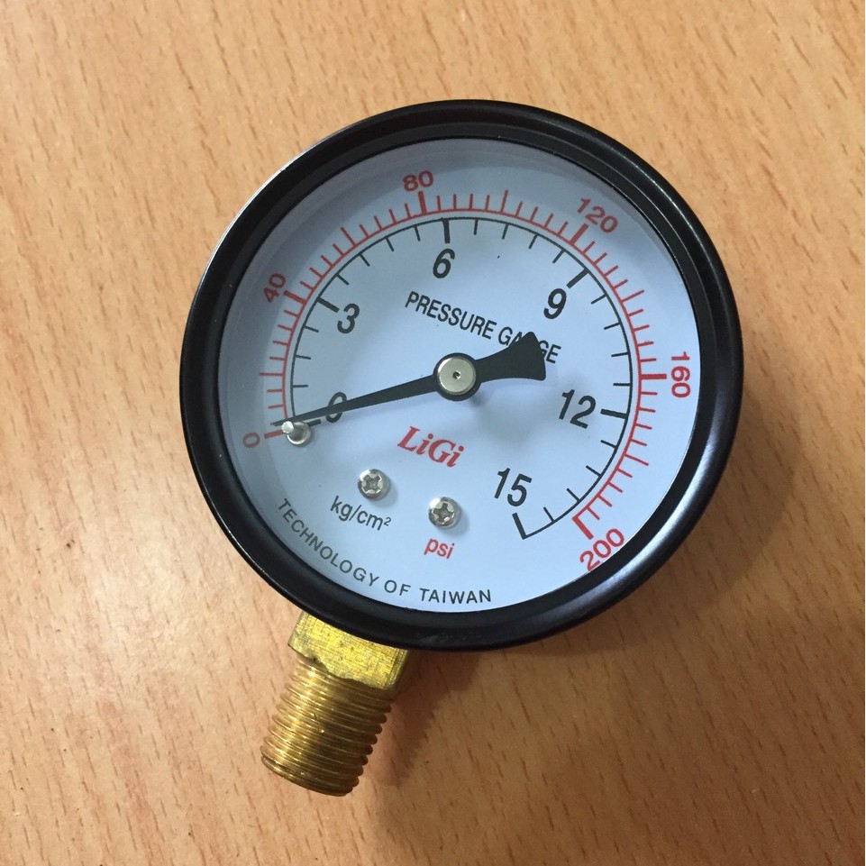 Đồng hồ đo áp suất nước, hơi, khí nén chân đồng phi 63