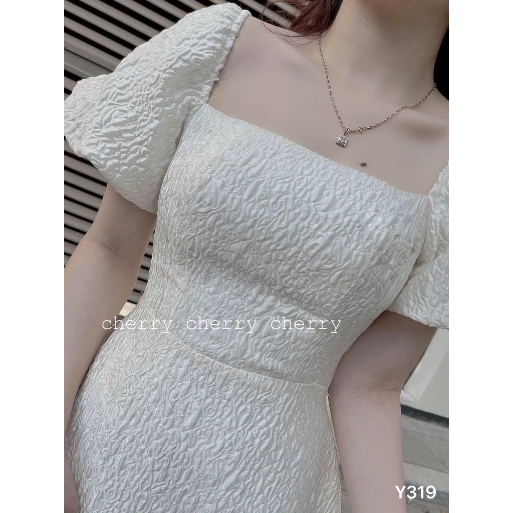 Váy xốp trễ vai Y