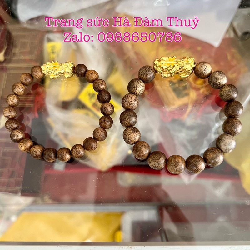 Vòng tay Trầm Hương mix Tỳ Hưu Tài Lộc 6ly, 8ly, 10ly Tặng kèm hộp đựng 🍀🍃🍀