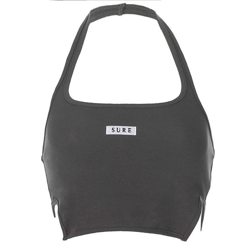 [Hàng Có Sẵn] Áo Croptop Hai Mảnh Dáng Yếm Màu Than Chì Mát Mẻ Cho Nữ Mặc Cực Xinh Ở Nhà, Đi Chơi | BigBuy360 - bigbuy360.vn