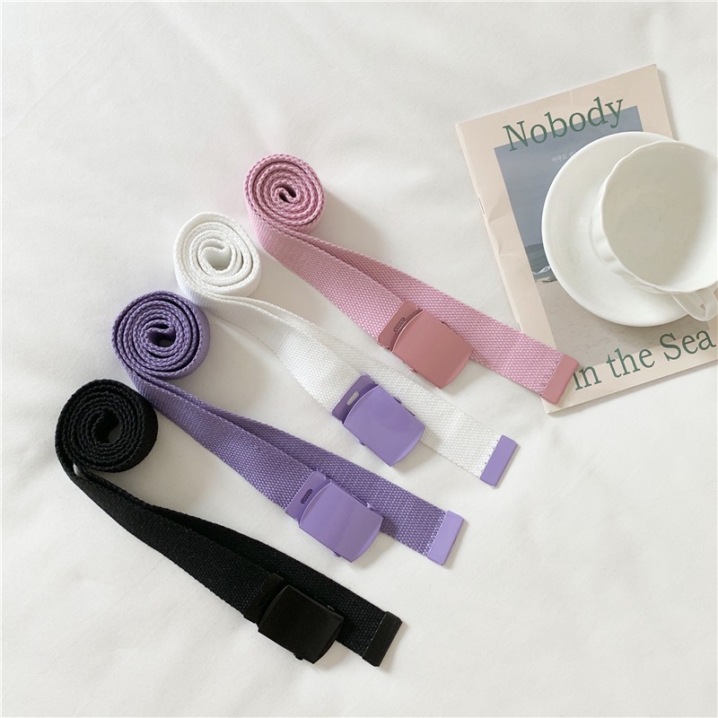 Thắt Lưng Vải Canvas Khóa Cài Đơn Giản Thời Trang Hàn Quốc 23500