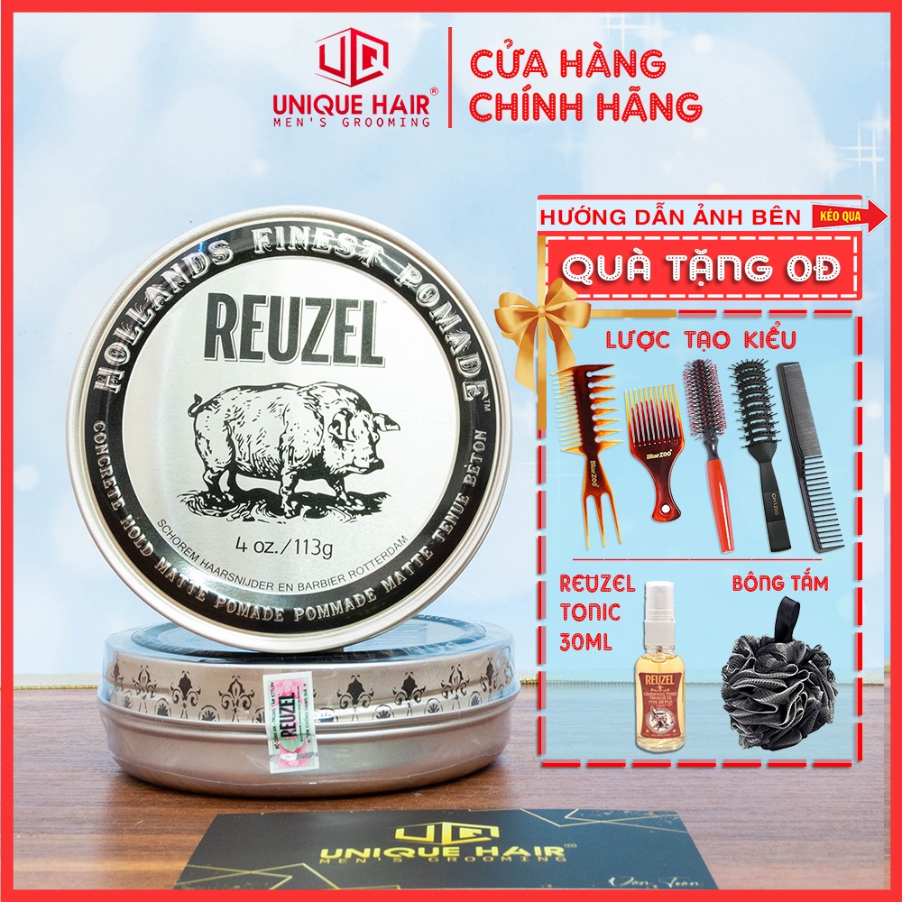 Sáp vuốt tóc nam REUZEL POMADE [ Blue - Pink - Red - Extreme Hold - Green - Matte Clay - Fiber] [ 35g + FULL SIZE]