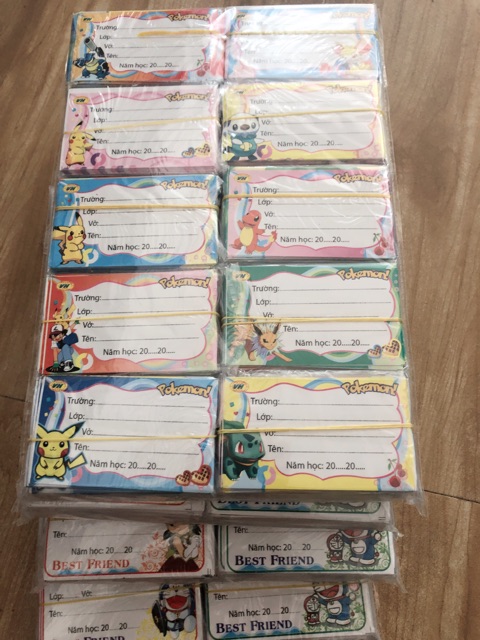 Nhãn Vở Decal Giấy Bóng Đẹp Có Dính Sẵn Hoạ Tiết Cute