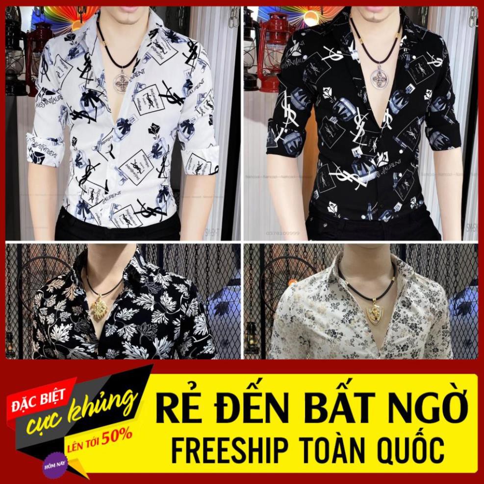 💥Áo sơ mi nam dài tay ❤️FREESHIP❤️ áo sơ mi kiểu hàn quốc họa tiết đẹp chất lụa thời trang cao cấp ྇