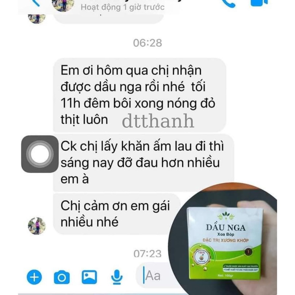 Dầu nga xoa bóp loại 100gr cho người b..ị xương khớp