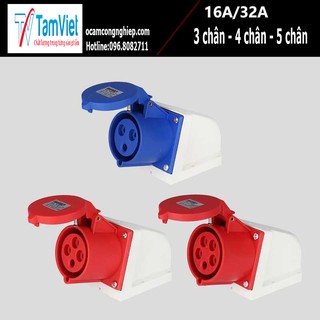 Ổ CẮM CÔNG NGHIỆP CỐ ĐỊNH 16A-32A-  3 CHÂN 4 CHÂN 5 CHÂN