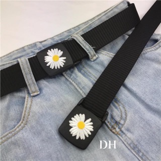 Thắt lưng dây vải thêu hoa cúc, dây lưng hoa cúc