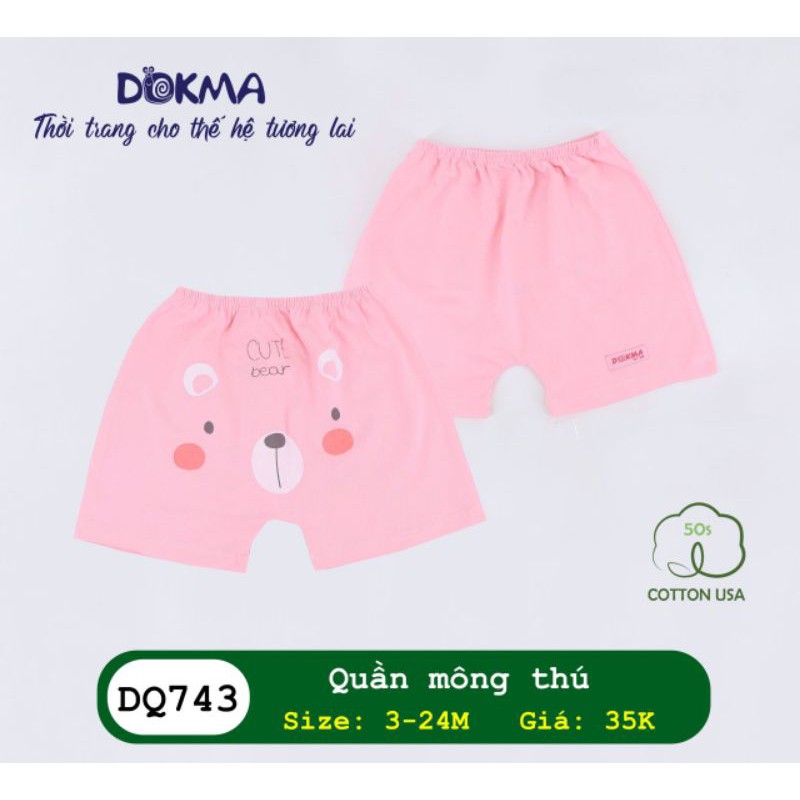 Quần đùi mông thú Dokma size 3-24m