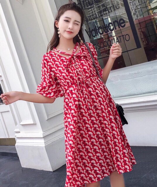 Đầm bầu công sở-váy bầu xinh, oversize