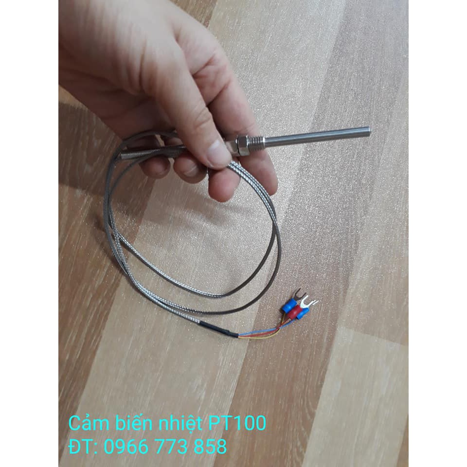 Cảm biến nhiệt độ PT100 - Dài dây 1000 mm, sensor nhiệt độ pt100 3 dây PT100-1M