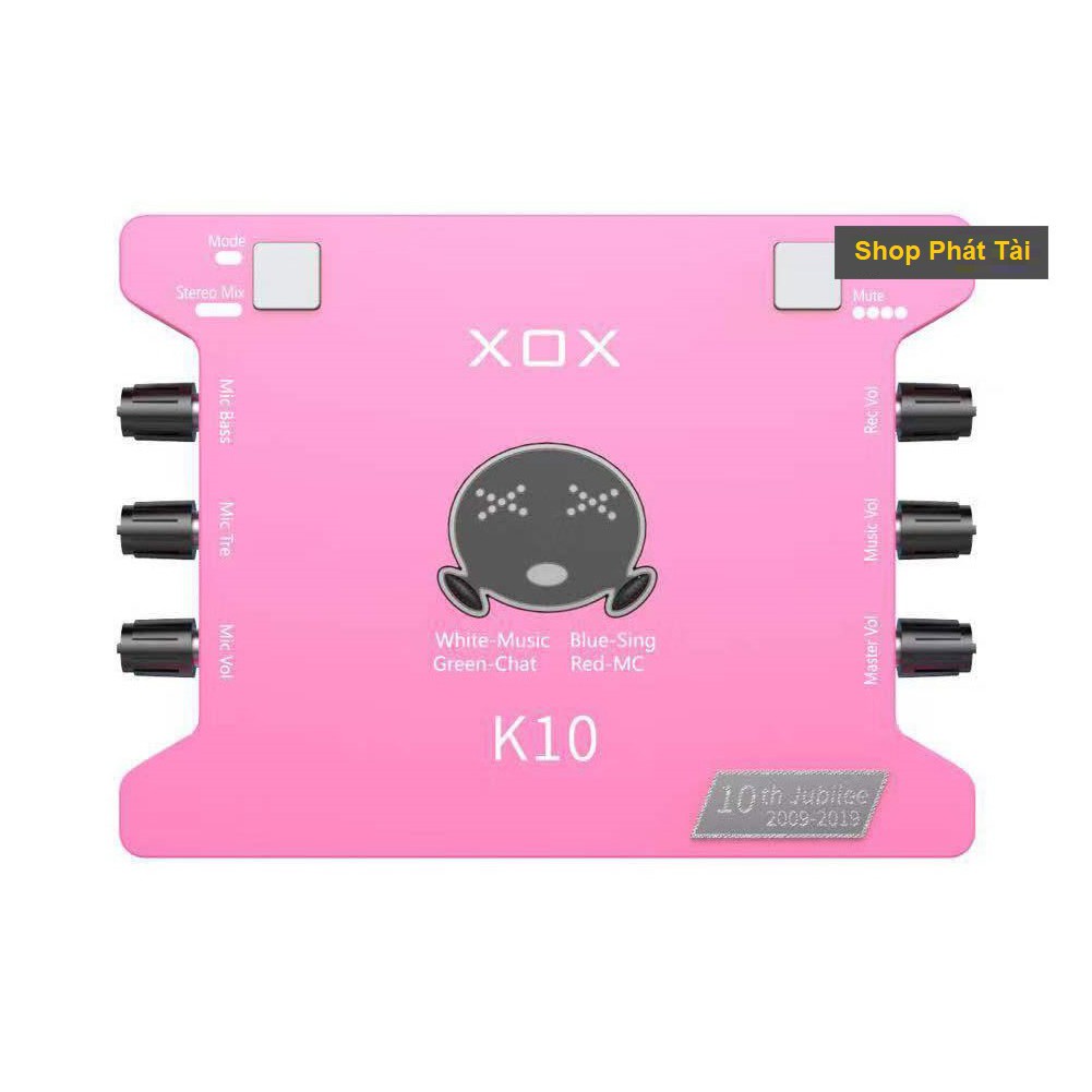 Sound Card K10 Bản Ký Niệm 10 Năm - K10 XOX Chính Hãng Cao Cấp Phiên Bản Tiếng Anh Quốc Tế - Micro Bm 900