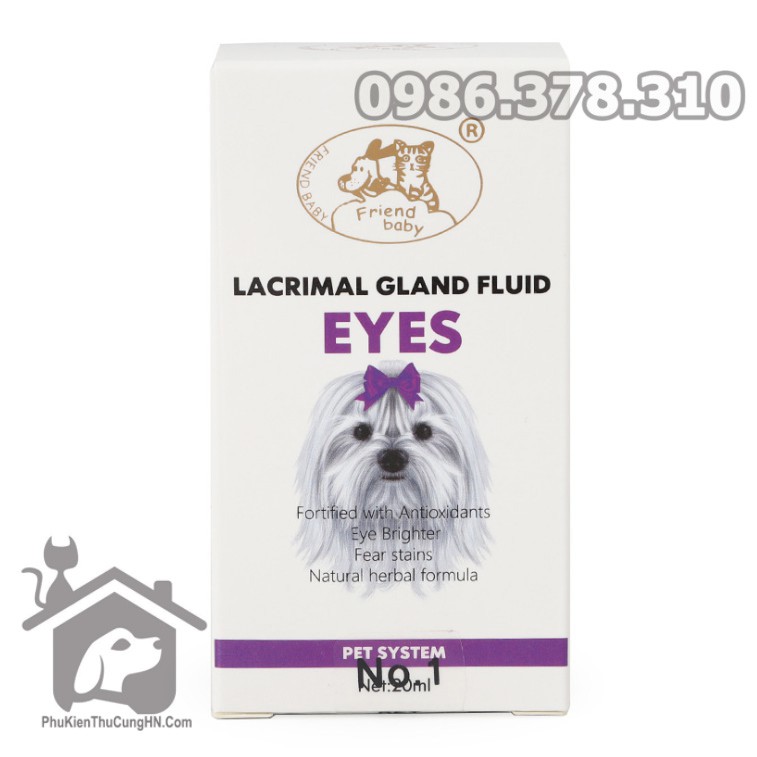 Trị chảy nước mắt ở chó mèo Lacrimal Gland Fluid EYES 20ml - Phụ kiện thú cưng Hà Nội