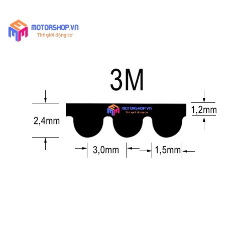 MTS Puly Bánh Răng Nhôm 3M 50 Răng Bản 16mm Trục 10mm, 12mm, 15mm