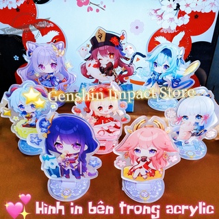 Mô hình mini standee Waifu nhân vật Genshin Impact - Raiden Yae Hutao Ganyu Keqing Klee Ayaka Shenhe