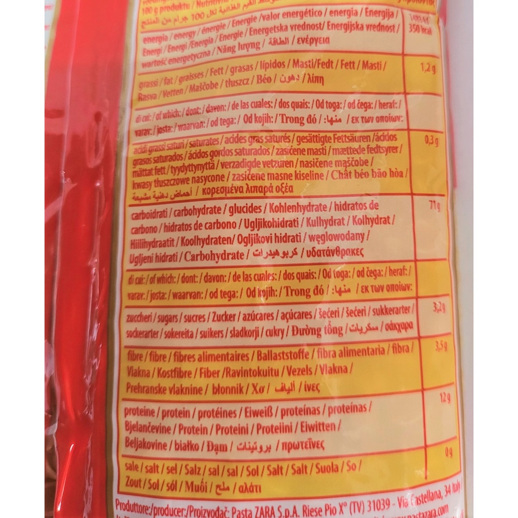 [Túi 500g – SỐ 24] NUI HÌNH SÒ NHỎ [Italia] PASTA ZARA Perline Pasta (tgc)