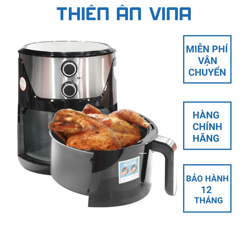 Nồi chiên không dầu Perfect PF-625 dung tích 6L chống dính ceramic - Chính hãng bảo hành 12 tháng