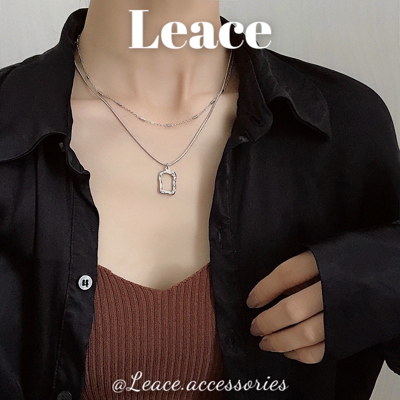 Dây chuyền nữ, vòng cổ nữ hợp kim hai lớp NL022 Leace.accessories