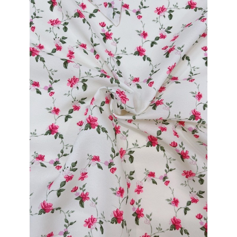 VNU303 - VÁY HOA HỒNG NHÍ CỔ V XẾP TẦNG NƠ EO | BigBuy360 - bigbuy360.vn