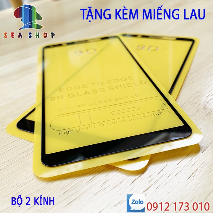 [BỘ 2 KÍNH] Kính cường lực Full màn Vivo V7 - Y85 - Kính cường lực tràn viền - 9D