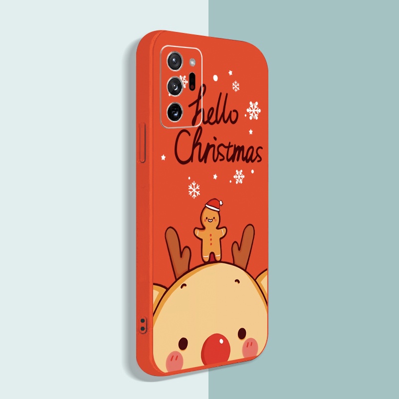 Ốp Điện Thoại Silicon Mềm Cạnh Vuông Họa Tiết Giáng Sinh Cho Samsung Note 20 Ultra Note 10 A50 A20 A50S