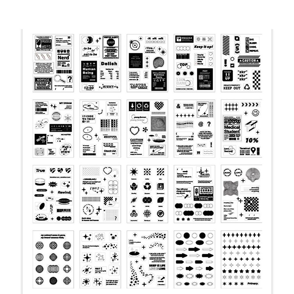 Sticker Dán Sách Vở 4 Kiểu Dáng Infeel.me PET Collectors Phong Cách Retro Ins