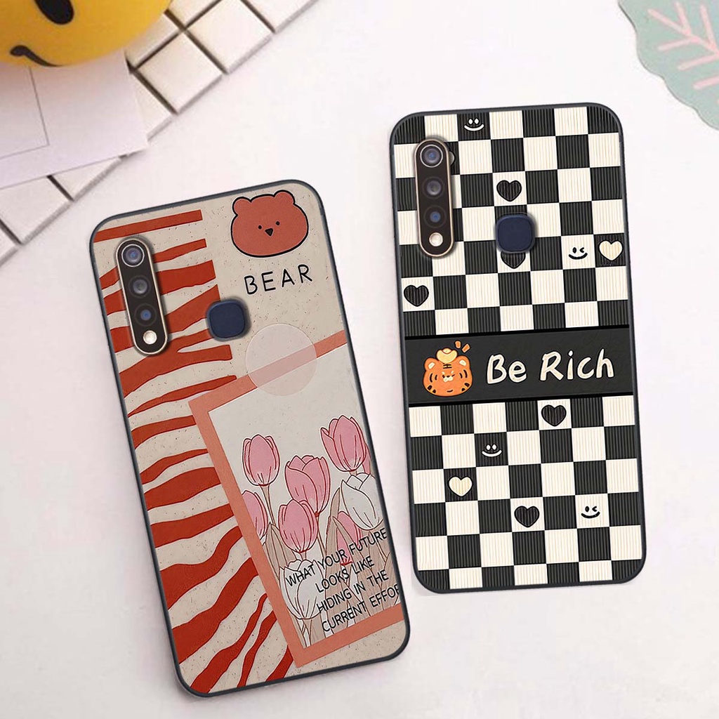 Ốp Vivo Y19 / U3 gấu Bear rick caro vuông thời trang siêu đẹp
