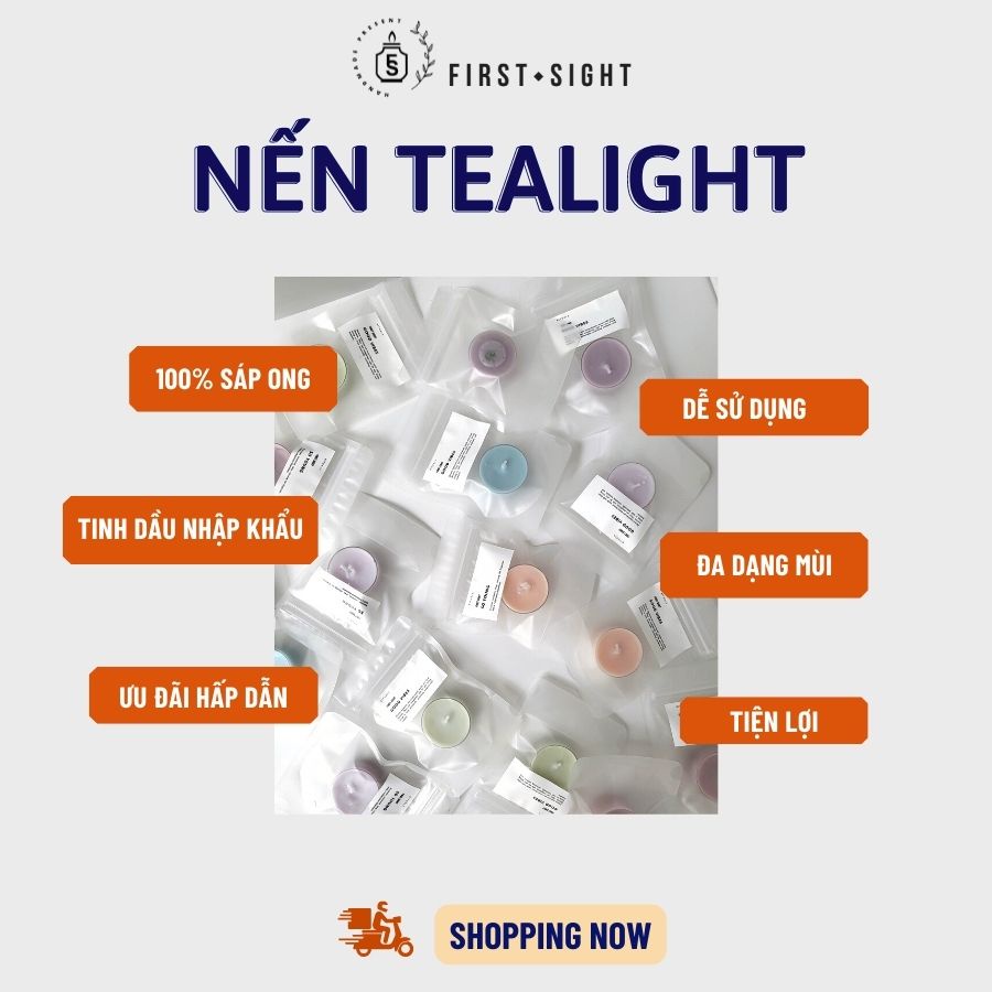 Nến Tealight Tinh Dầu Thơm Cao Cấp Tự Nhiên FIRST SIGHT CANDLE 30GR