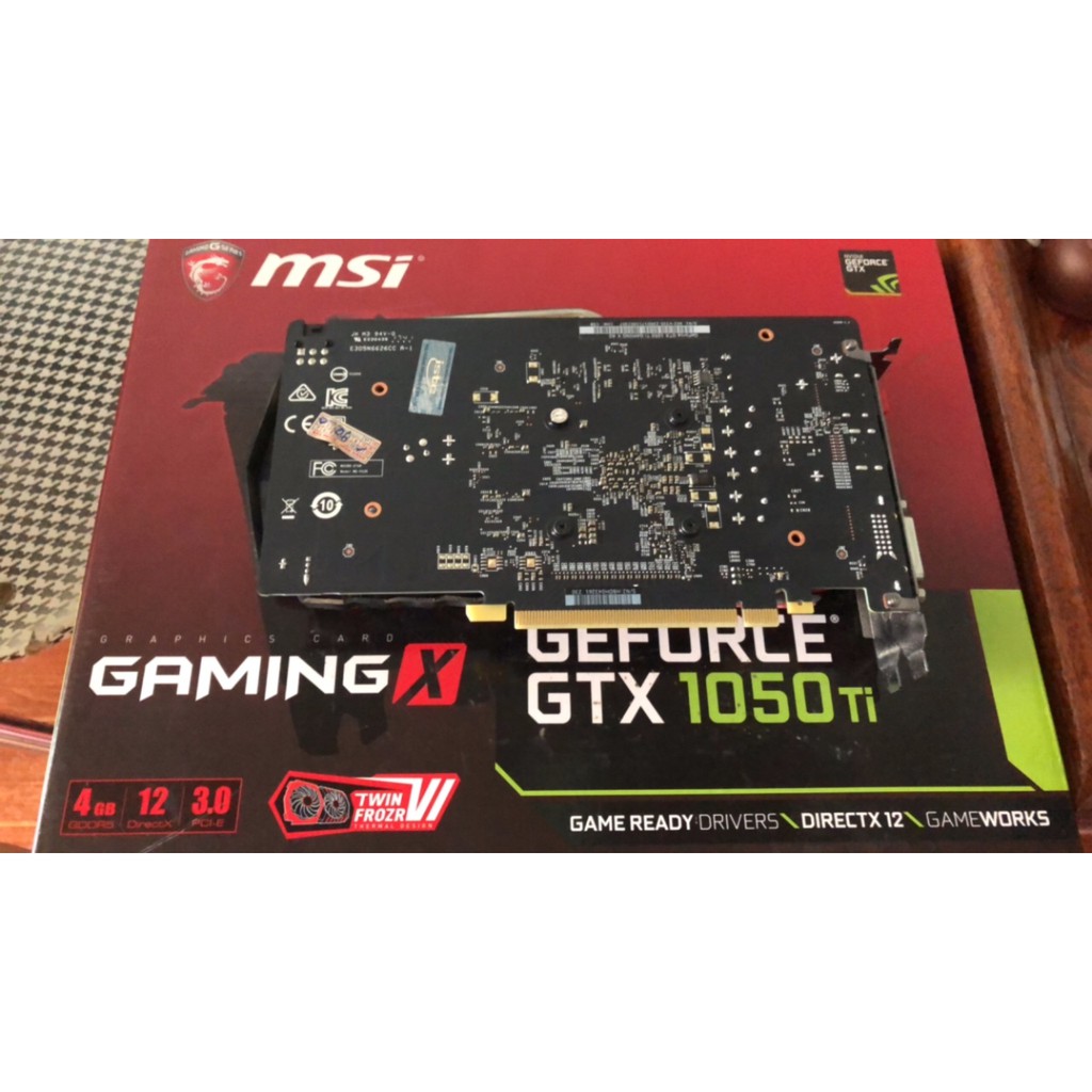 Vga Card MSI GTX 1050Ti GAMING X 4G. BH 32 tháng. Lỗi đổi trả lại tiền ạ.