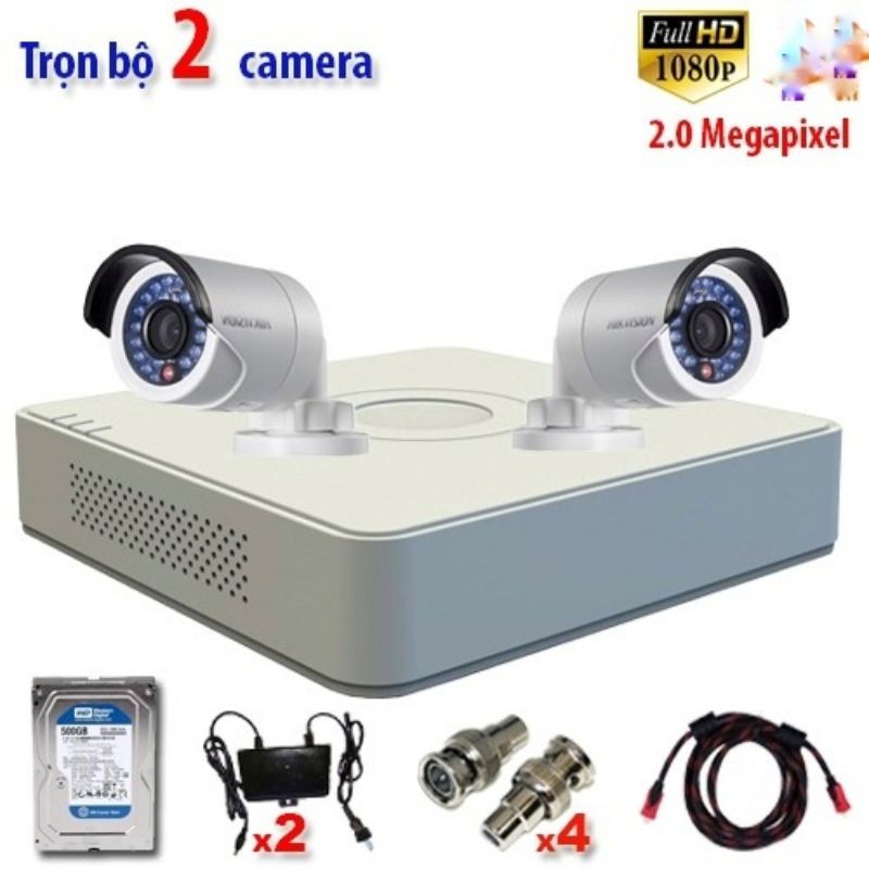 [Bộ 1-4 2MP]Trọn Bộ Camera Hikvision 2MP DS-2CE16B2-IRP HD 1080P - Hàng Chính Hãng Bảo Hành 24 Tháng