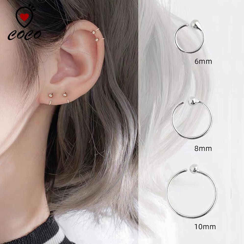 Đôi Khuyên Tai Hợp Kim Dáng Tròn Tạo Hình Độc Đáo Thời Trang Cho Nữ