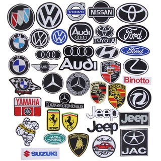 Logo lamborghini jeep land rover Dán Trang Trí Quần Áo Xe Hơi mercedes-benz audi michelin Thêu Thủ Công Có Thể Ủi Được diy