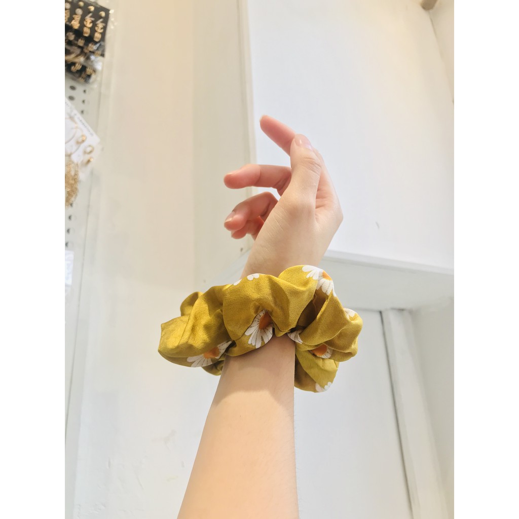 [Nowship2h] Cột Tóc, Dây Cột SCRUNCHIES Bông Cúc Nhiều Màu - Mã DT001