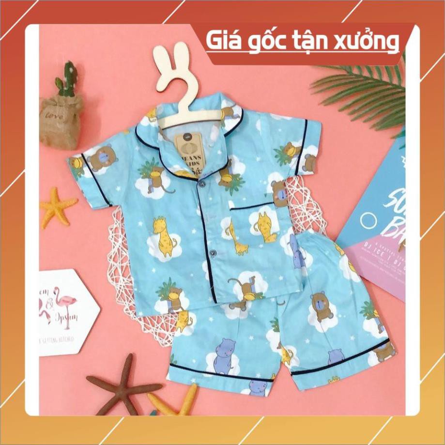 Quần áo trẻ em,đồ bộ em bé - Pijama thô lụa viền ren in hình cho bé gái từ 8 đến 18kg