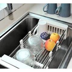GIÁ INOX ĐỂ CHẬU RỬA BÁT - RỔ GÁC BỒN RỬA CHÉN ĐA NĂNG