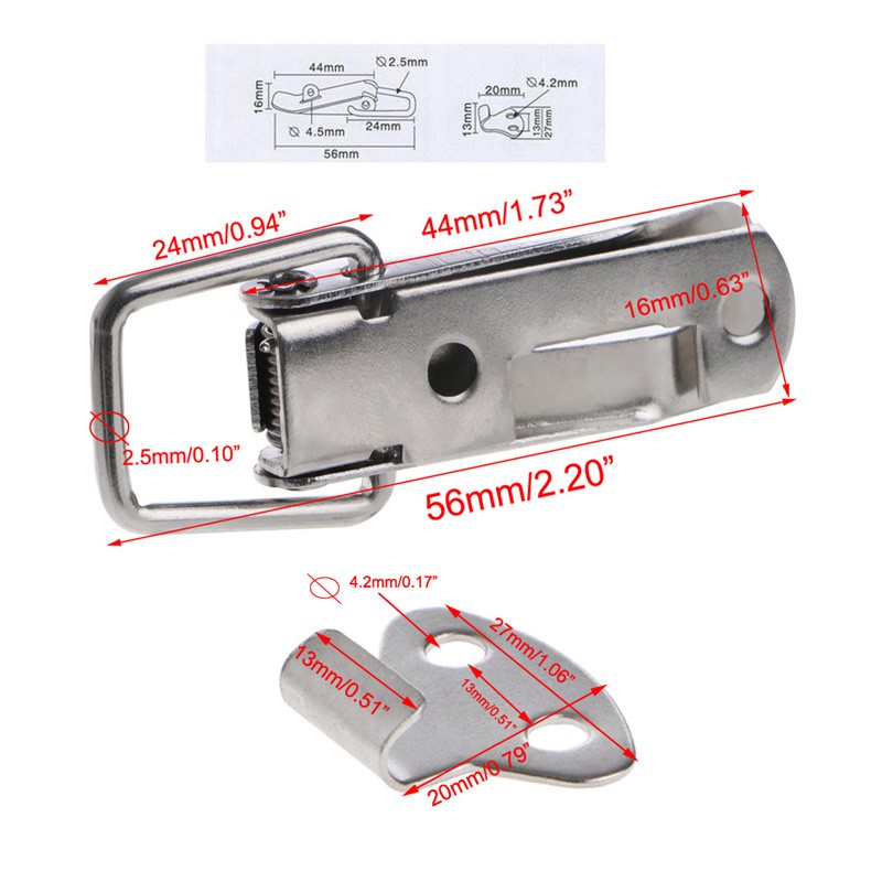 Bộ 4 khóa chốt lò xo sử dụng cho hộp / tủ đựng vật dụng