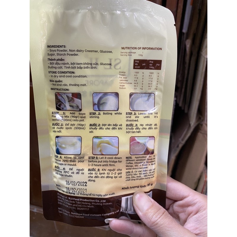 Bột tàu hũ Sun Soy Mix Singapore 90g