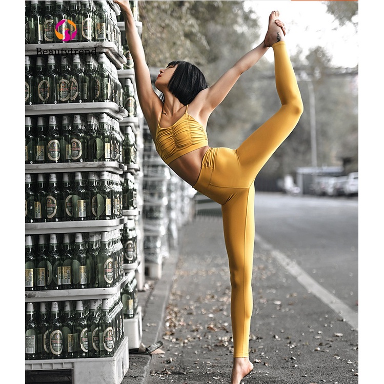 Set 2 món trang phục tập yoga thể thao co giãn dành cho nữ