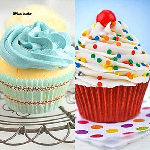 Set 100 cốc giấy làm bánh cupcake mini nhiều màu sắc