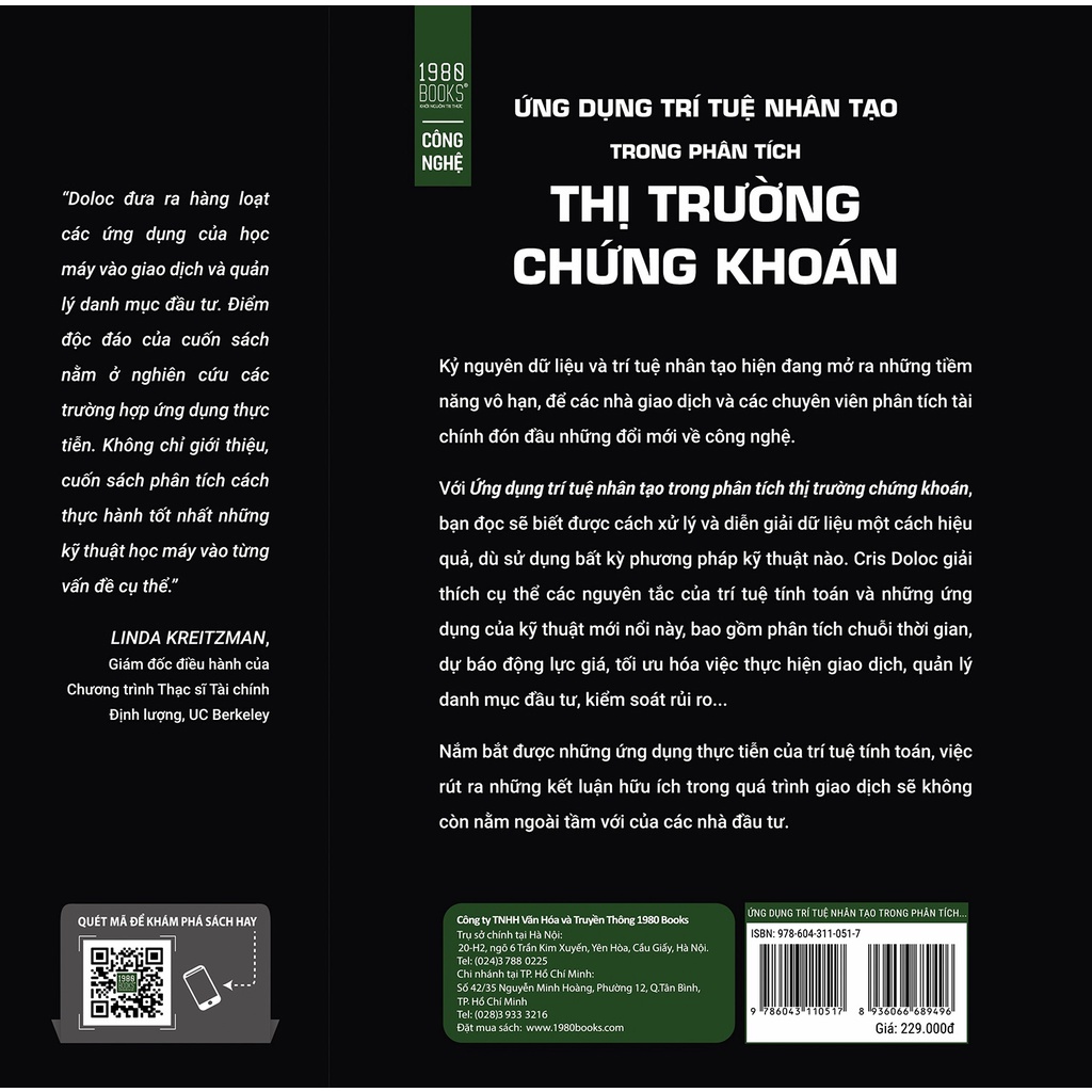 [Mã LTP50 giảm 50000 đơn 150000] Sách - Ứng Dụng Trí Tuệ Nhân Tạo Vào Phân Tích Thị Trường Chứng Khoán