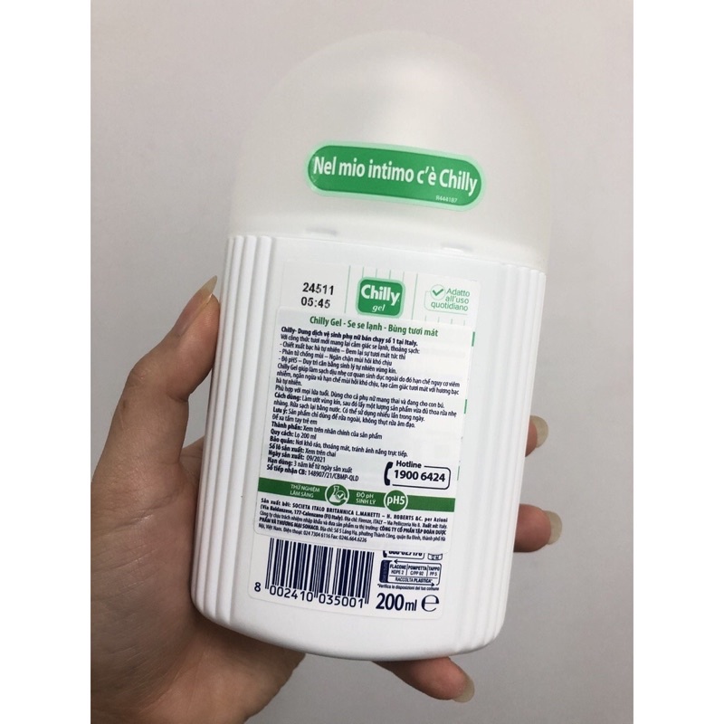 Dung dịch vệ sinh phụ nữ CHILY Gel Hương bạc hà mát lạnh
