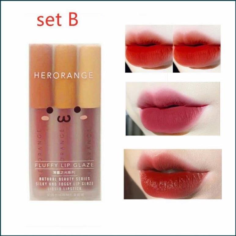 Sét 3 cây son kem lì Hero Orange nội địa Trung