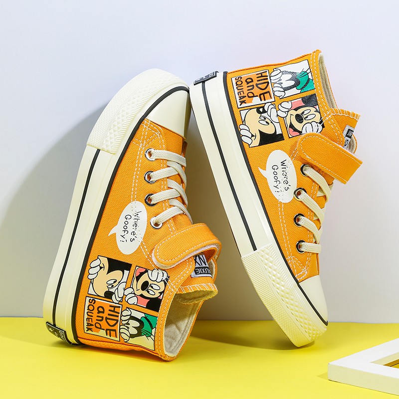 Giày Thể Thao Vải Canvas Cổ Cao Thoáng Khí Thời Trang Xuân Thu Mới Cho Bé 2022
