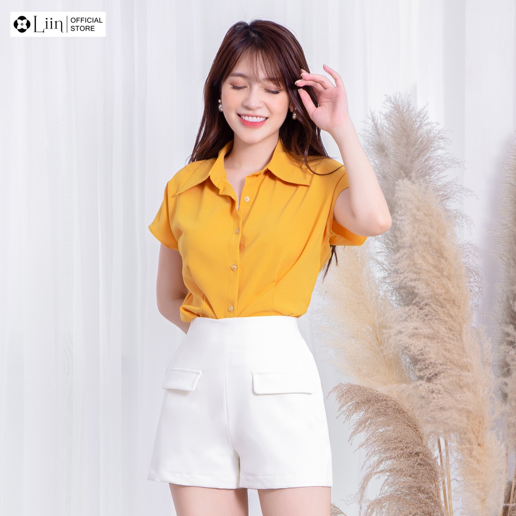 Quần short nữ Linbi màu trắng, kiểu dáng basic cực dễ phối đồ Liin clothing Q3469