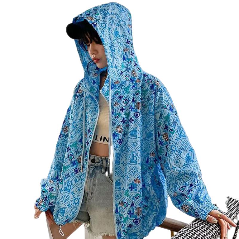 Áo Khoác Cardigan Chống Nắng Có Mũ Trùm In Họa Tiết Độc Đáo Thời Trang Mùa Hè Cho Nữ