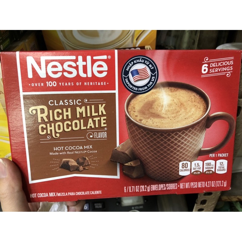 Bột Cacao Nóng Nestle Classic Rich Milk Chocolate 121,2g